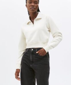 QUARTER ZIP LINEAR SWEATSHIRT