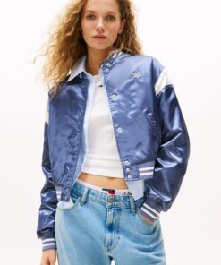 WATER REPELLENT SATIN BOMBER JACKET