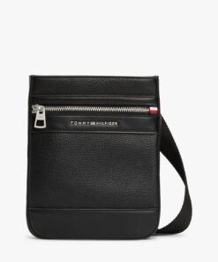 PEBBLE GRAIN METAL LOGO CROSSBODY BAG