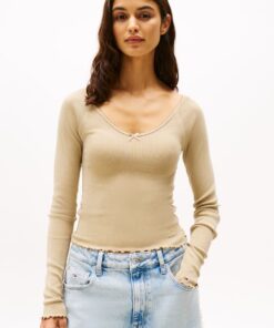 LOGO EMBROIDERY SLIM LONG SLEEVE T-SHIRT