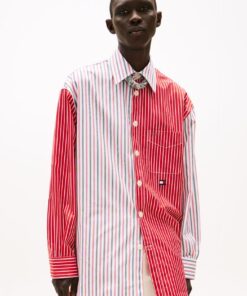 THE RUNWAY COLLECTION OVERSIZED MIXED STRIPE SHIRT