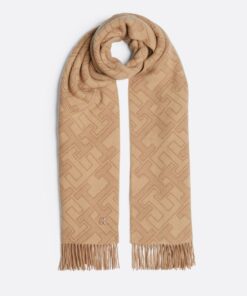 TH MONOGRAM PURE WOOL SCARF