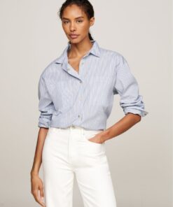 STRIPE OVERSIZED PATCH POCKET SHIRT