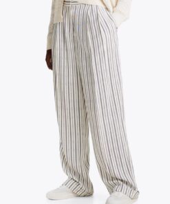 RELAXED STRAIGHT LEG STRIPE TROUSERS