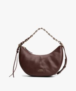 LOGO LEATHER CRESCENT CROSSBODY BAG