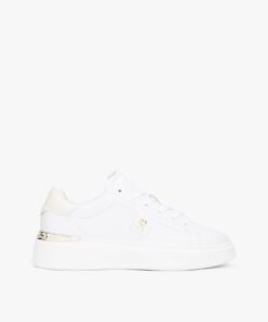 LEATHER TH MONOGRAM COURT TRAINERS
