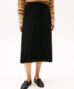 LOGO WAISTBAND PLEATED MIDI SKIRT