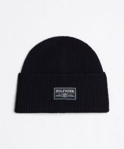 HILFIGER MONOTYPE RIB-KNIT WOOL BEANIE