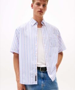 RELAXED FIT SHORT SLEEVE POPLIN SHIRT