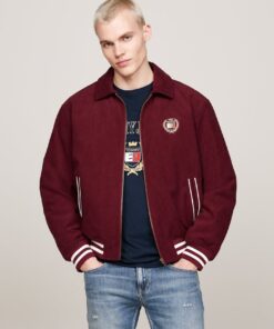 RELAXED CORDUROY LETTERMAN JACKET