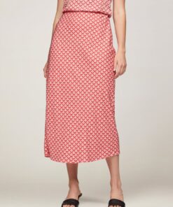 REPEAT LOGO PRINT MIDI SKIRT