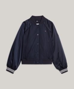 GIRLS 3-7 VARSITY BACK LOGO RELAXED BOMBER JACKET