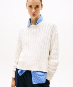 CABLE KNIT CREW NECK JUMPER