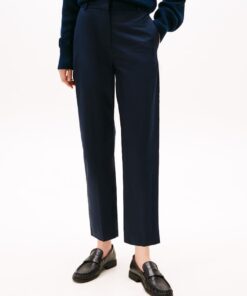 COTTON BLEND SLIM FIT STRAIGHT LEG CHINOS