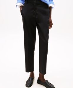 COTTON BLEND SLIM FIT STRAIGHT LEG CHINOS