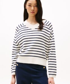 MINI STRIPE V-NECK SWEATER