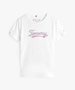 GIRLS 3-7 TOMMY SCRIPT SEQUINS TEE