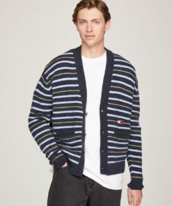 BOXY JACQUARD STRIPE CARDIGAN