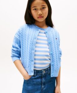 GIRLS 8-16 CABLE KNIT RELAXED CARDIGAN