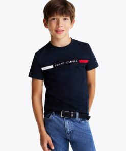 BOYS 8-16 FLAG RIB INSERT TEE