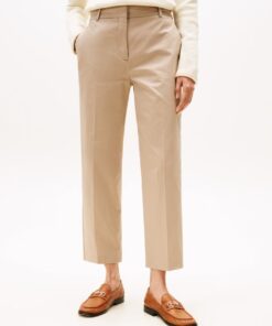 COTTON BLEND SLIM FIT STRAIGHT LEG CHINOS