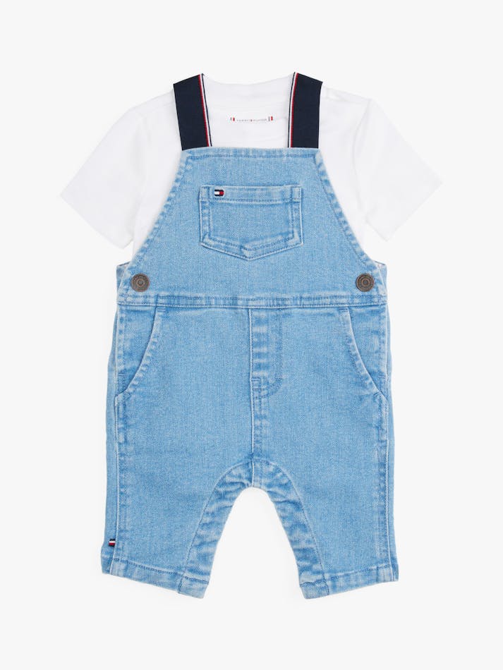BABY DENIM DUNGAREES AND T-SHIRT SET