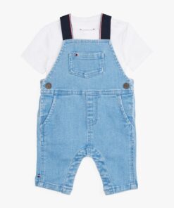 BABY DENIM DUNGAREES AND T-SHIRT SET