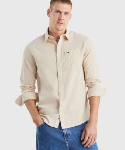 REGULAR LINEN BLEND SHIRT
